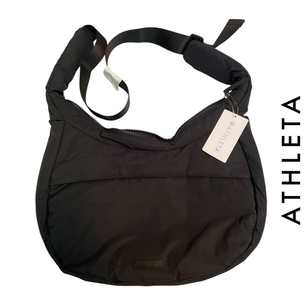 Athleta | NWT All About Medium Crossbody Hobo Bag, Black - Picture 3 of 5